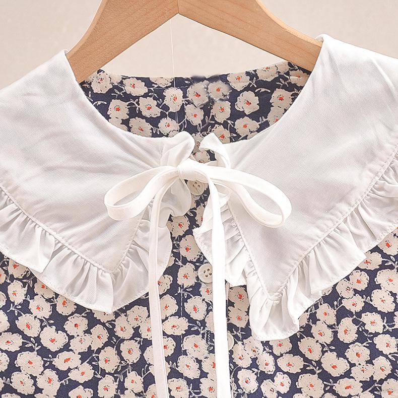 2025 Girls' Floral Princess Long Dress with Peter Pan Collar – Trendy Spring/Autumn Fashion