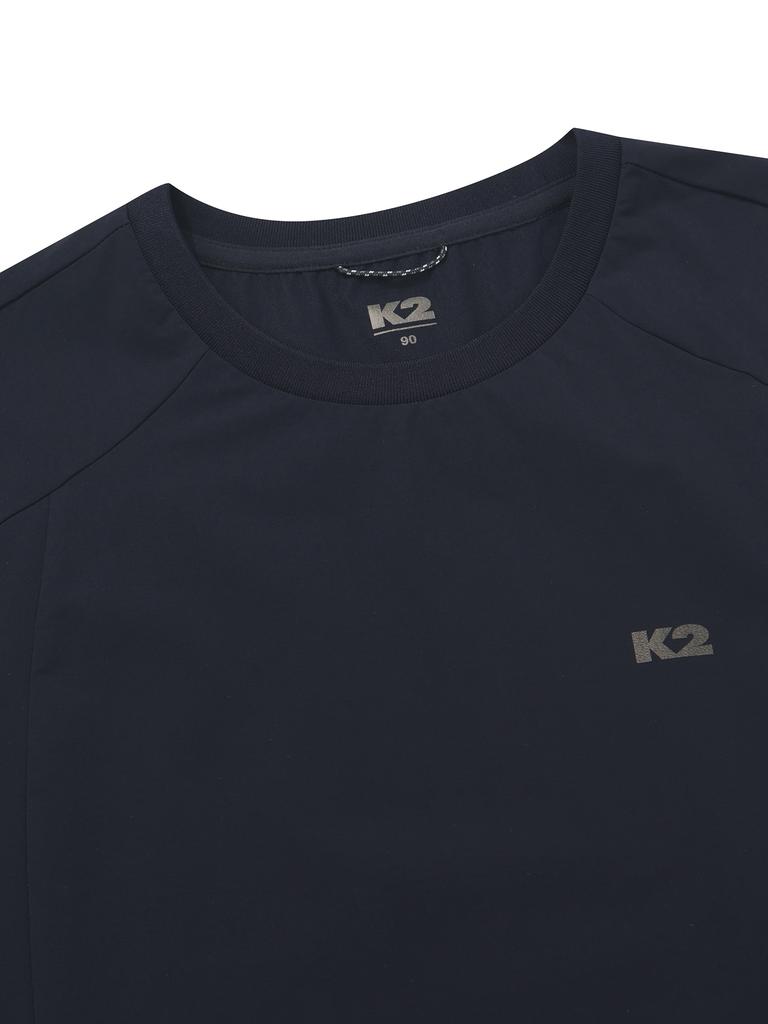 K2 Ktr Airdive Woven Short Sleeve Round Neck T-Shirt W_Midnight Navy