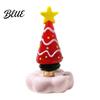 Handmade Glass Crafts Christmas Tree Ornament with Star Top And Colorful Bead Details Handcrafted Holiday Table Decor Desktop Rotating Figurine