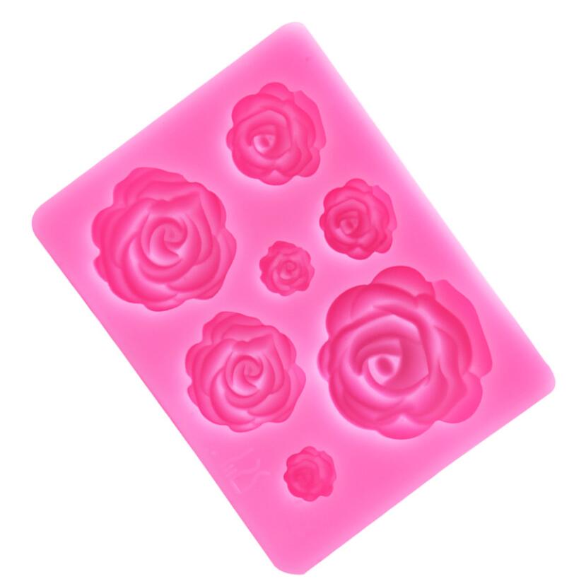 Silikonowe Formy Kwiat Róży Ślubne Toppery do Babeczek Fondantowe Narzędzia do Dekoracji Tortów Sugarcraft Cukiernictwo Cukierkowa Masa Plastyczna Formy do Czekolady Gumpaste