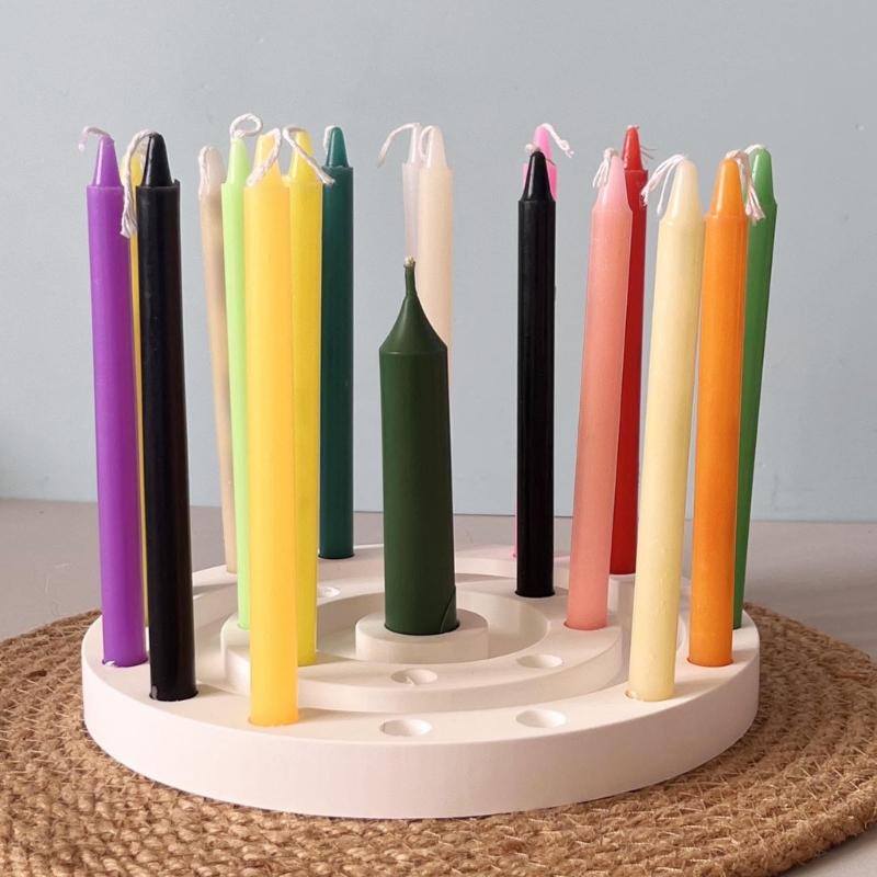 Multi Hole Circular Shape Silicone Candle Holder Molds Easy Demolding For Epoxy Resin Candlestick Plate Home Decoration