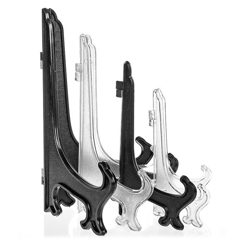 Cadre Photo Pliant Transparent Noir et Support Présentoir pour Assiette