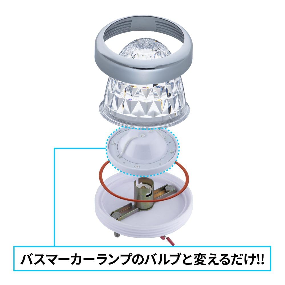 JETINOUE JetInoue LED High Power Bus Marker Lamp Unit, Red [DC /24V Common Base, BA15S] Red