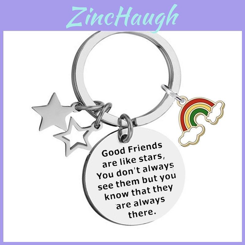 Stainless Steel Keychain Rainbow Charm Friendship Gift For Birthdays Travel And Graduations