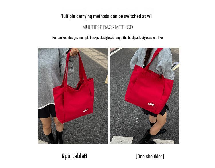 Unisex Große Canvas Yoga Tragetasche – Personalisiert, Einseitige Schultertasche zum Einkaufen oder für Fitness