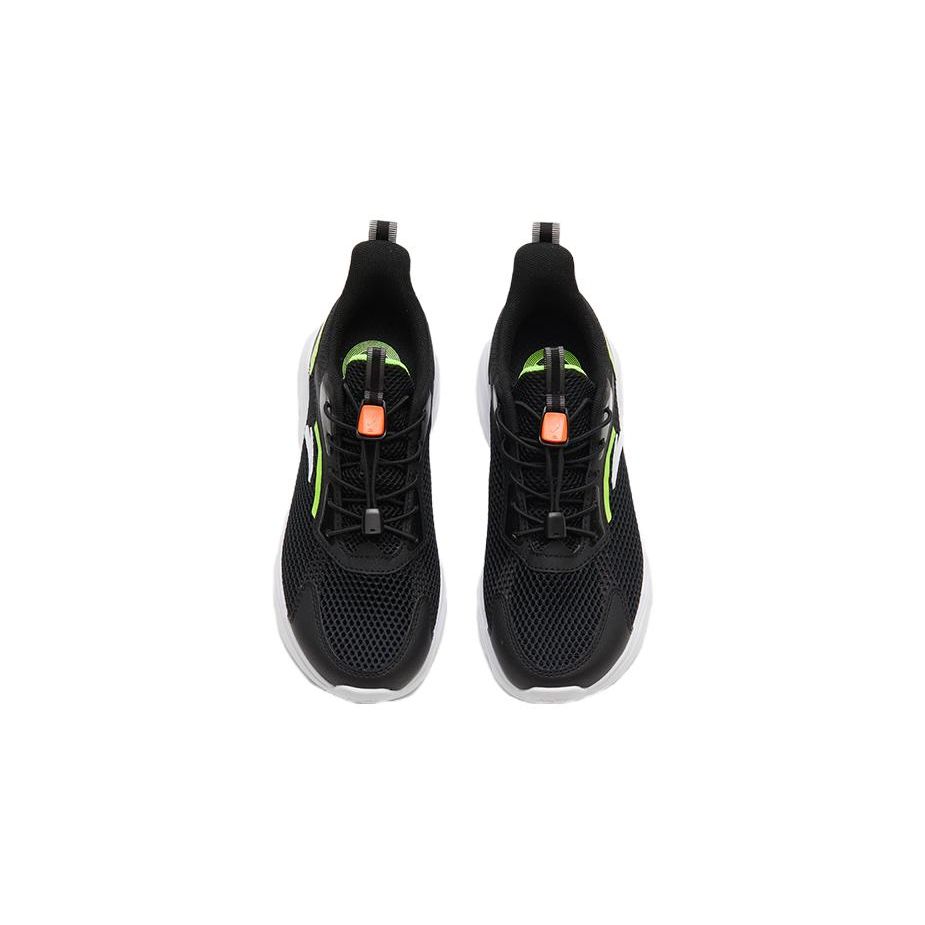 Anta Kids Drawstring Mesh Durable Breathable Low-Top Running Shoes Kids Sneaker Black 312325531-4
