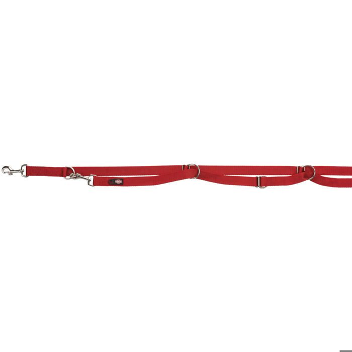 Laisse Réglable - Premium - Extra Longue - 3 Niveaux De Réglage - 3 Anneaux Ajustables - Rouge