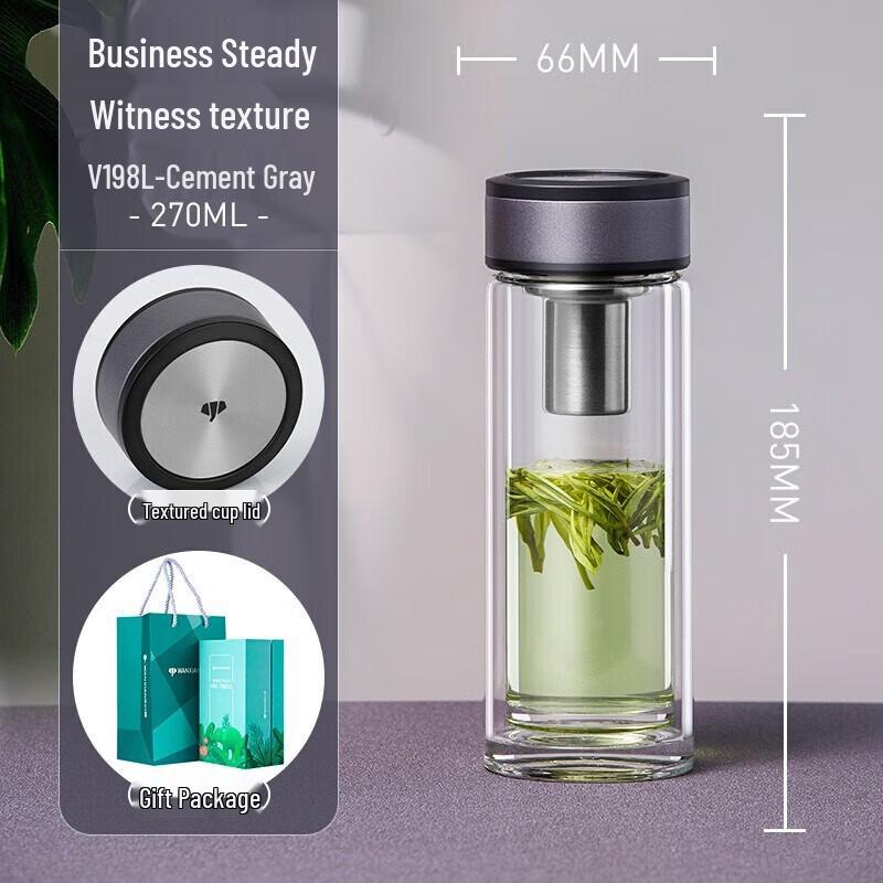 Wànxiàng Double Wall Glass Tea Infuser Cup