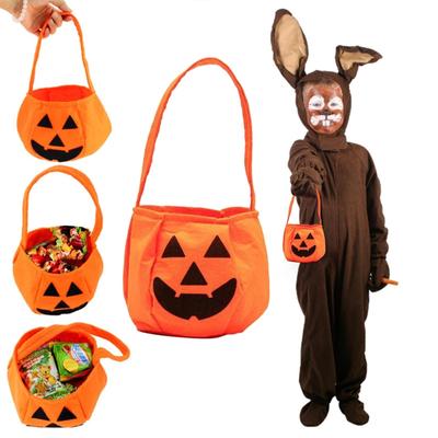 Halloween Candy Bags For Kids, Trick, Non-Woven Buckets Trick Or Bags Holder Handbag For Kids Costume Party Favors Supplie