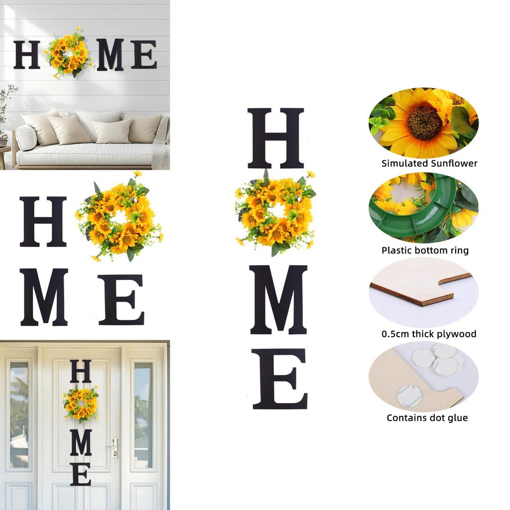 Home Sunflower Home Wall Decor With Lightweight Wooden Sign For Harvest Celebration