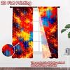 2D Flat Printing 2pcs Curtain Scene Curtains Holi Festival Color Explosion Digital Printed Polyester Drapes Seasonal Party &