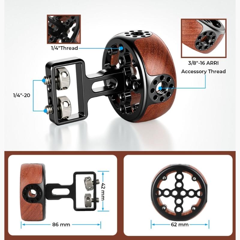 Ergonomic Camera Wheel Side Handle With Construction And Improved Comfort For Prolonged Shoots