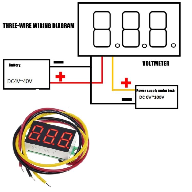 Accurate 0.36 Inch Voltages Measurement Tool with Three Wire Stability Perfect for Hobbyists & DIY Project maker