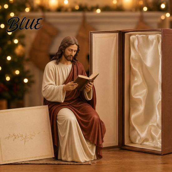 Statua di Gesù Sitter da Scaffale Vergine Maria che Legge Statuetta per Libreria Sitter in Resina Scultura Decorativa Casa Ufficio Regalo Amanti dei Libri