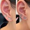 Shiny Crystal Wing Earrings for Women Girls Sliver Ear Bone Nails Hollow Wing Geometric Rhinestone Stud Earrings Jewelry Gifts