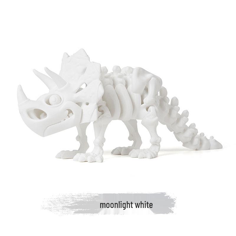 Eco-Friendly 3D Printed Dragon and Triceratops Dinosaur Skeleton Ornament Toy Figurine