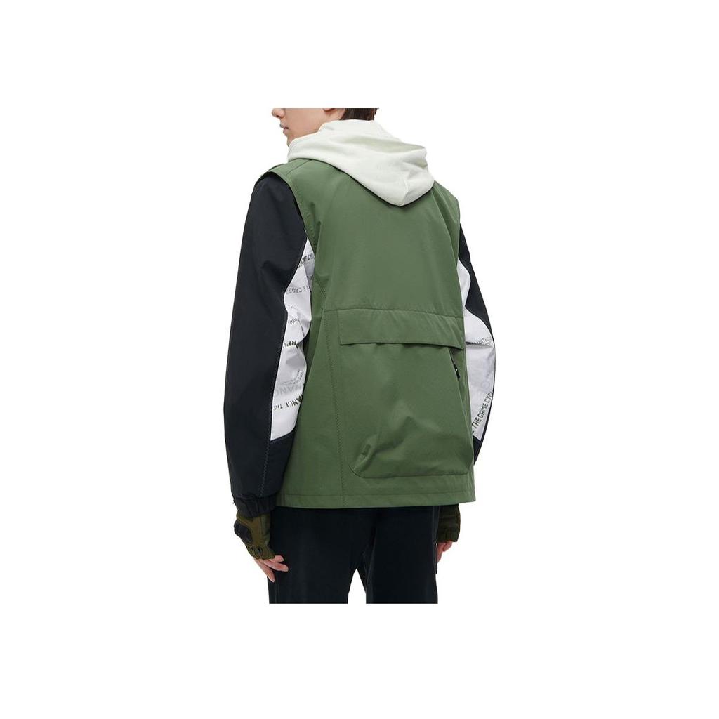 Fila Color Block Casual Stand Collar Loose Jacket Two Piece Set Men Jackets Cool-Green T11M341701F-GN