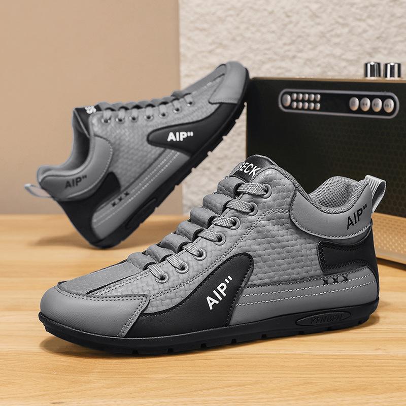 Autumn new leather casual board shoes driving shoes Forrest Gump sneakers