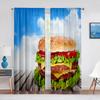 Delicious Steak Beef Food Tulle Curtains for Living Room Bedroom Decoration Modern Chiffon Sheer Voile Kitchen Window Curtain