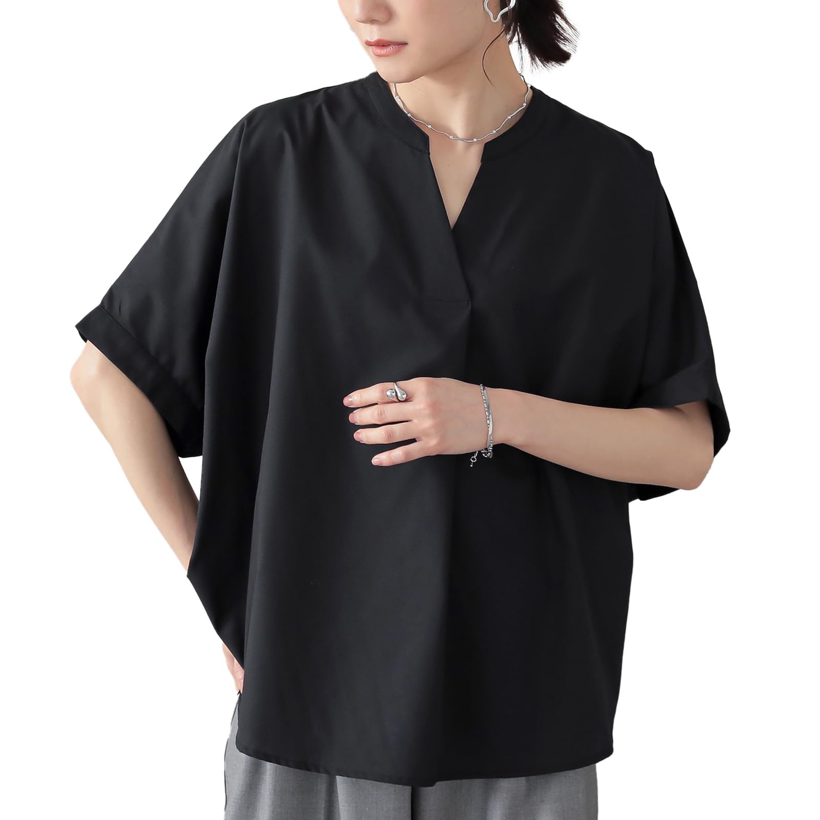 

Oshare Walker Dolman Short Sleeve Top Dolman Skipper Loose Perfect for and Perfect for Commuting and Office Product 12tn0jf n OrLABEL [Skipper Shirt] чёрный