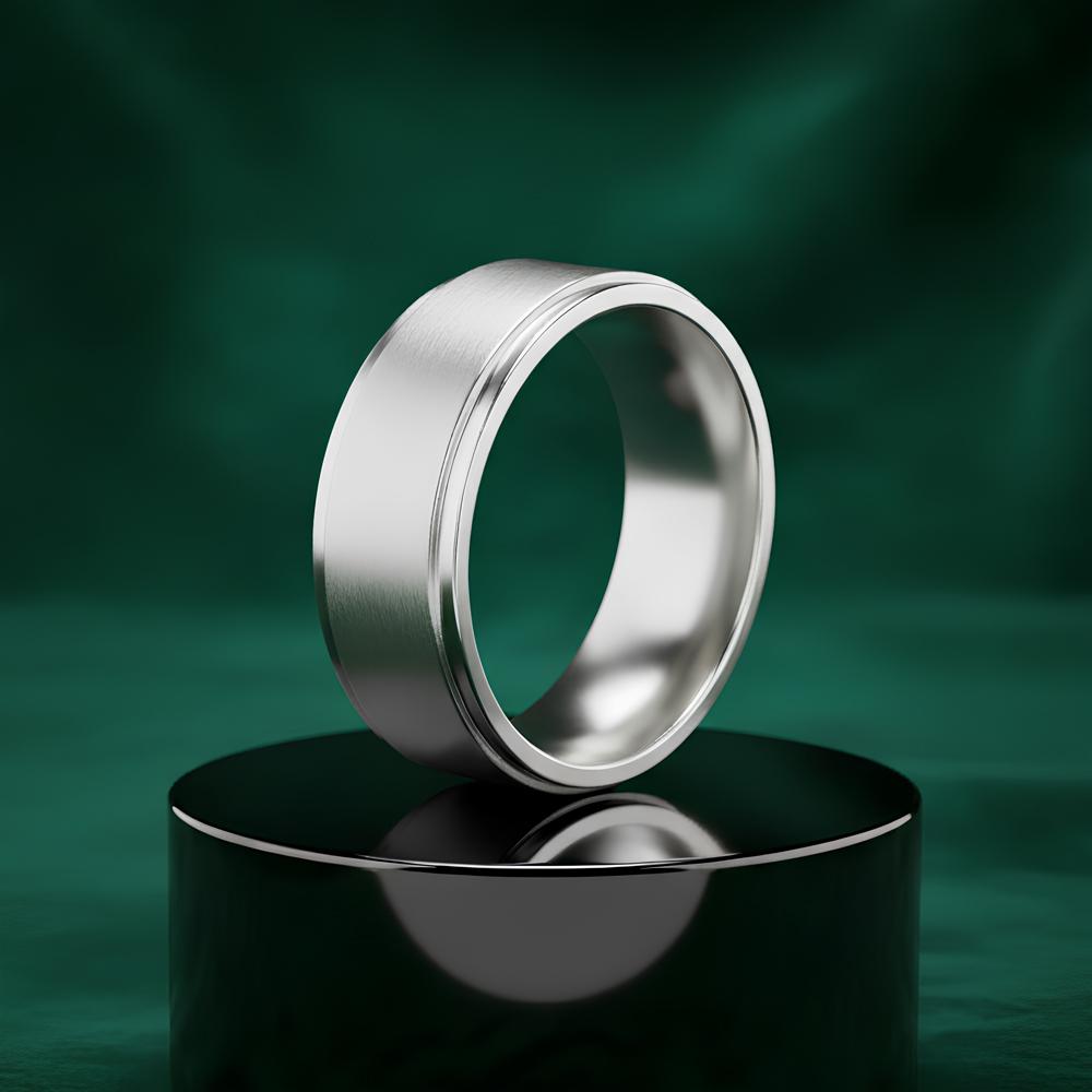 Trendy 316L Stainless Steel Couple Rings Minimalist 6mm 8mm Brushed Matte Wedding Bands for Women Stacking Jewelry Gift