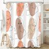 Modern Style Shower Curtain with Colorful Abstract Design for Bathroom Decoration Peach Brown 3D Printed Fabric Waterproof Showe