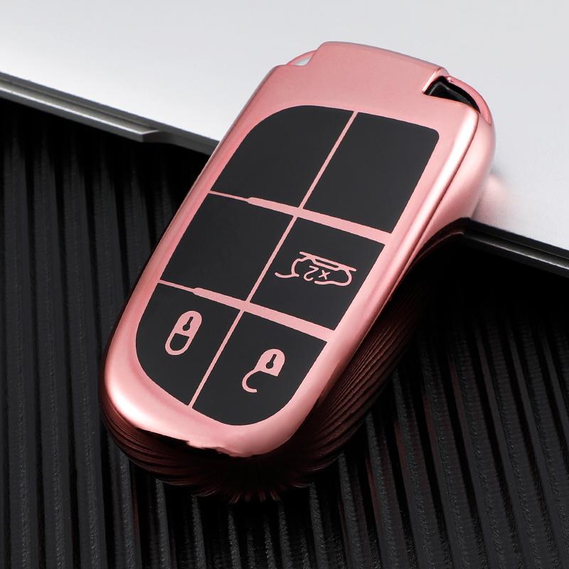 TPU Car Smart Key Case Cover Shell Fob Holder for Jeep Renegade Grand Cherokee Dodge Journey Charger Chrysler 200 300 300C