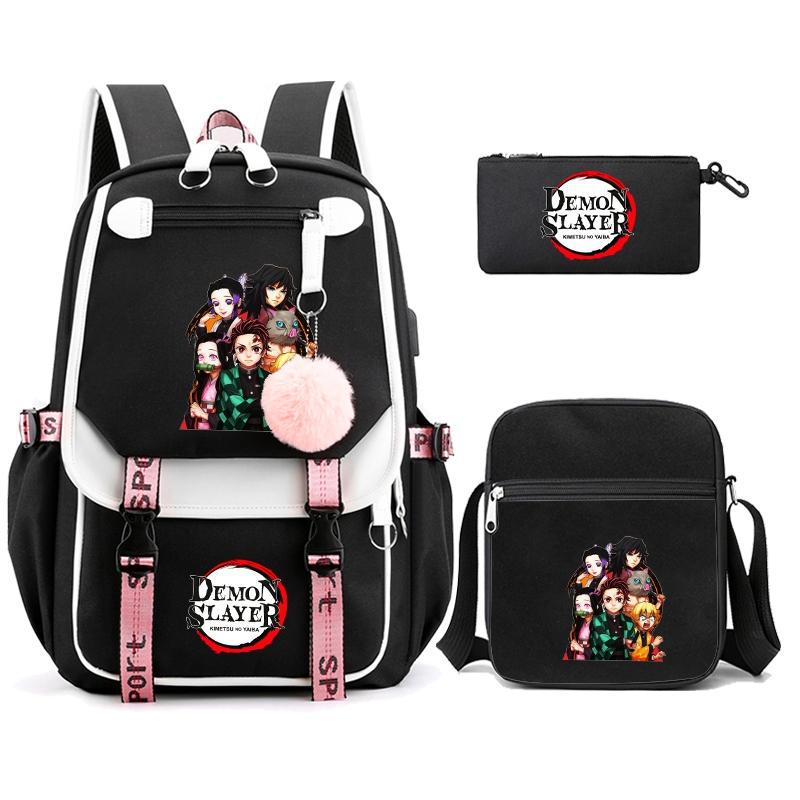 Hot-selling Ghost Extinguishing Peripheral Animation Backpack Campus Trend Primary and Secondary School Students Schoolbag Pencil Bag Shoulder Bag