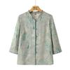 Yuzhaolin Senior Women's New Chinese Style Button Knot Stand-Up Collar Shirt