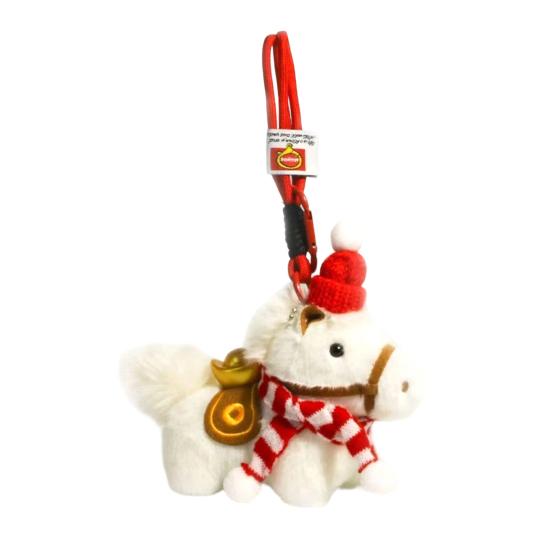 

Plush Horse Keychain Car Interior Charm Handcrafted Zodiac 2026 Year of The Horse Pendant Bag Charm Lucky New Year Mascot Prosperity Gift