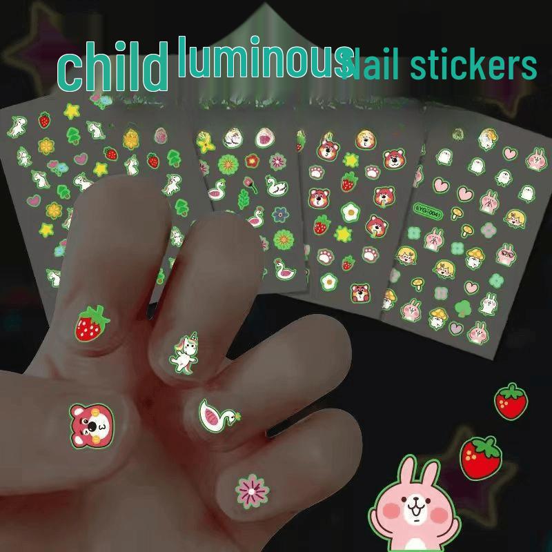 Luminous Children's Nail Stickers: Durable, Stylish & Easy-to-Use for Kids' Manicures