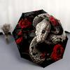 1pc Snake and Roses Circular Artwork Umbrella with Plastic Handle,Suitable for All Seasons Home Travel Outdoor UmbrellaDD1636