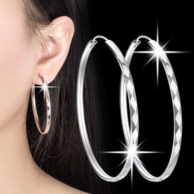 Pendientes de Aro Grande Redondo Mate de 30-60MM para Mujer Regalo de Joyería