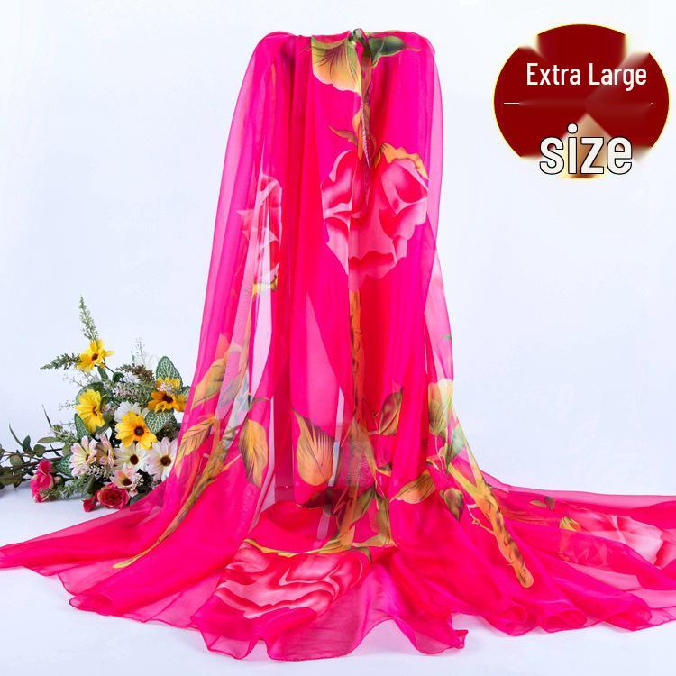 Women's Chiffon Scarf - Lightweight, Printed Sun Protection for Spring, Summer, Fall - Versatile Beach Shawl