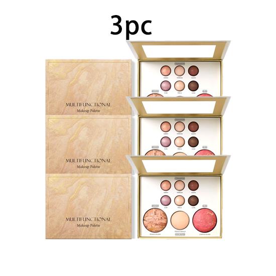 Gilt all-in-one makeup tray with eyeshadow, blush, repairing, high-gloss silkworm, brightening, multi-function makeup tray 1pc