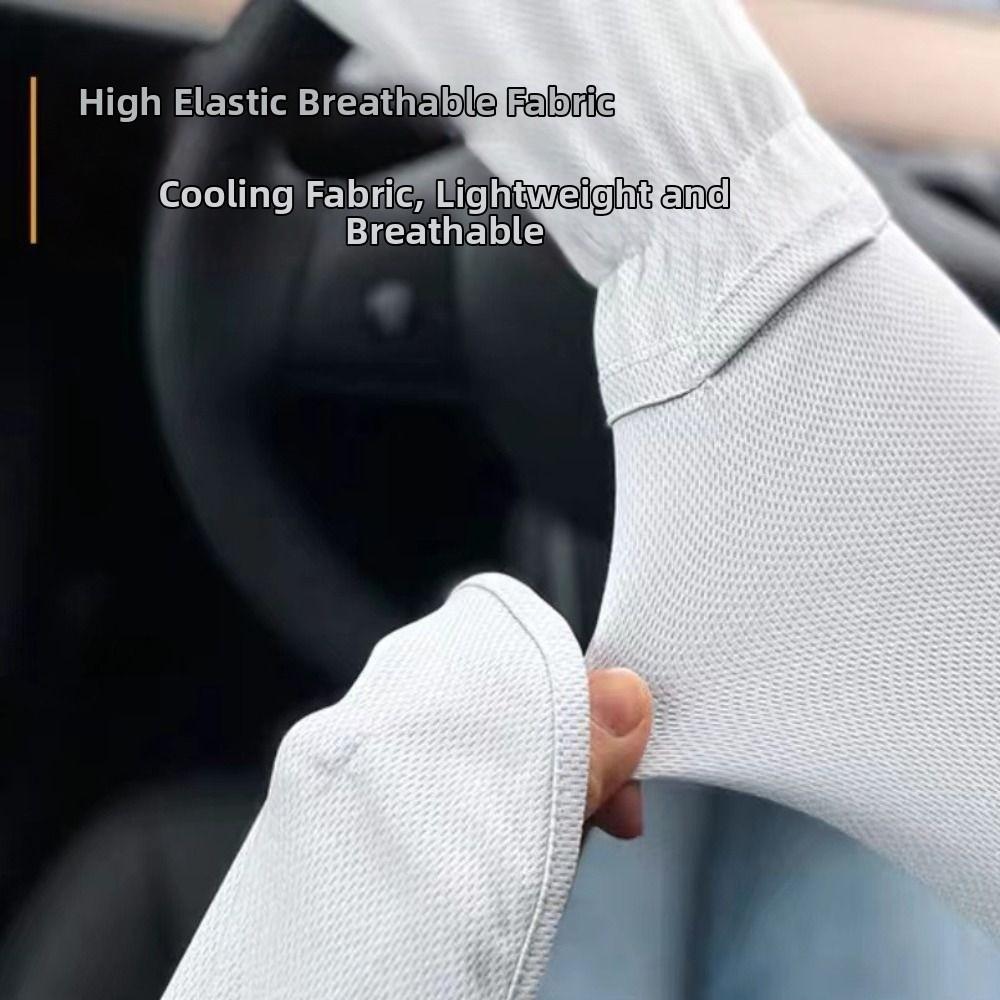 Adjustable Cuff Sun Protection Sleeves Anti-UV Ice Silk Sleeve Driving Sleeve Gloves Lady/Girl