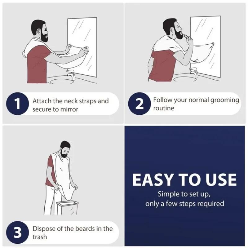 Men's Bathroom Shaving Aprons Waterproof Universa Beard Shaving Apron Adult Bibs Hairdresser Bathroom Cleaning Gift for Men