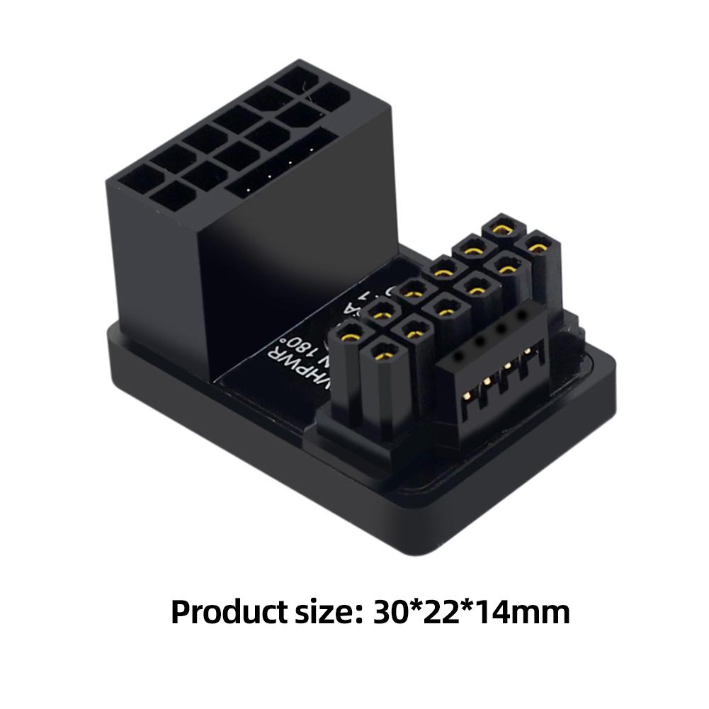 12+4 16P To 16P 180 Angled Turning Connector 600W Direction Turning Adapter ATX3.0 Power Supply 2VHPWR for PCIe5.0 Graphics Card