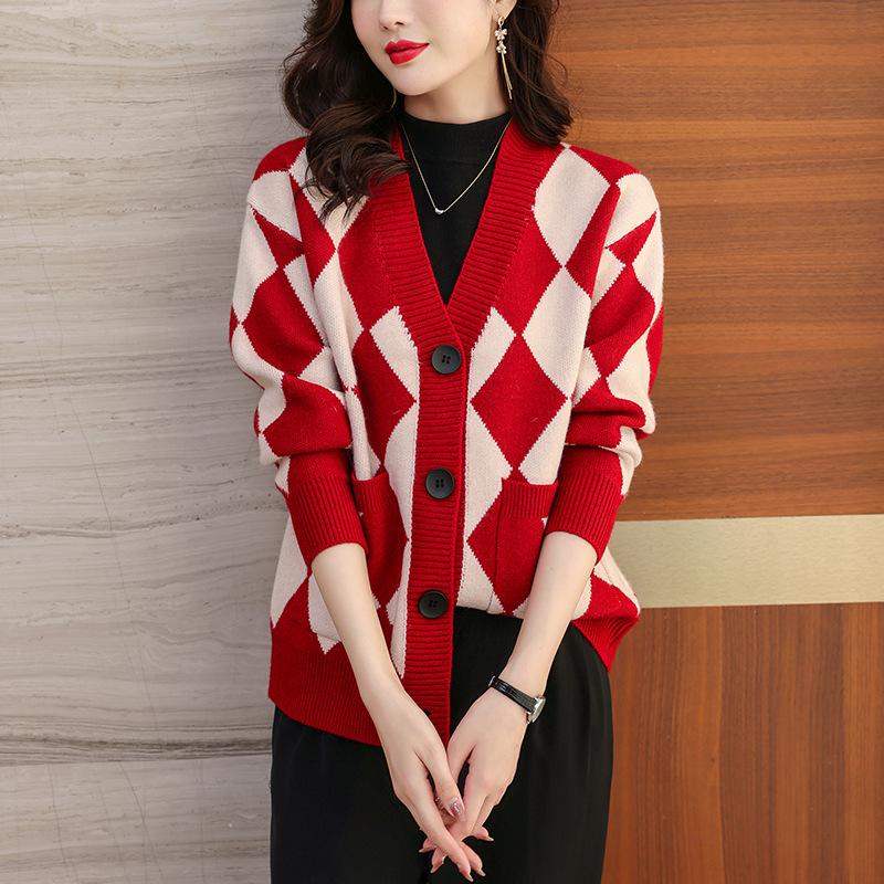 Pulover Cardigan Femei Primăvară și Toamnă Nouă Purtare Larg Scurt Mulate Temperament Casual Jachetă Tricotată