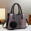 Bolsas Tote Femininas com Padrão de Crocodilo e Alça Superior Bolsas Transversais Bolsa de Mão e Carteira Couro Sintético Envernizado Bolsa de Ombro com Alça Superior para Trabalho para Mulheres
