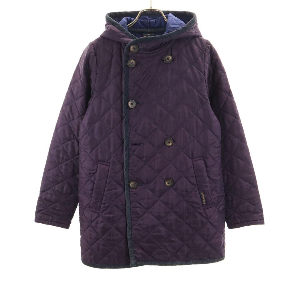 LAVENHAM Made In England Quilted Coat 38 Purple Filling Into Cotton Women Used