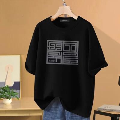Camiseta de algodão unissex de manga curta de marca de luxo 2024, moda esportiva, moda de rua, camiseta casual unissex, roupas da moda