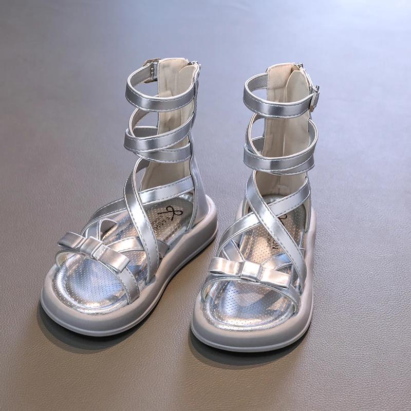 Children Clothing Yulin-001 Girls Children's Summer Roman Sandals Trend Hollow-Out Gladiator Sandals Thick Bottom School Kids Causal Woven Sandals Fashion Cm