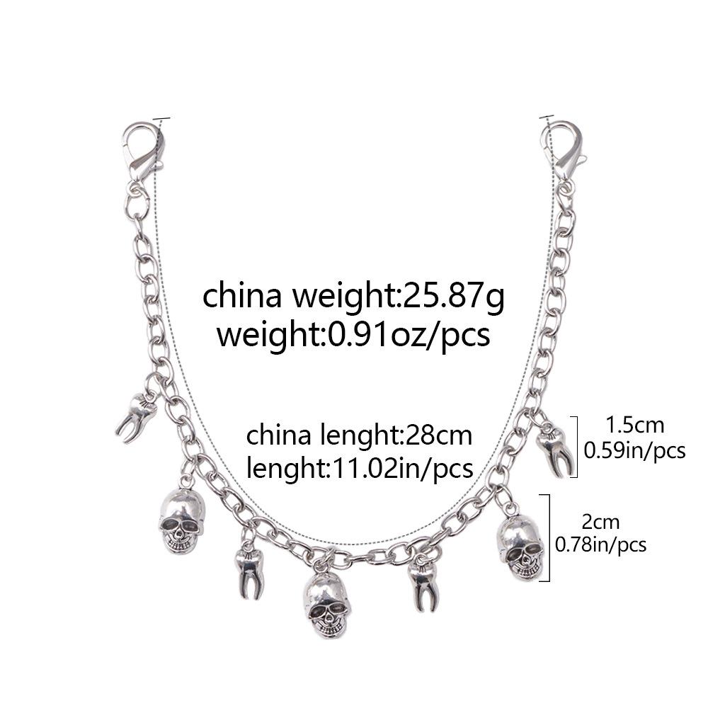 1pc Skull Teeth Pendant Shoe Chains for Boots & Sneakers Shoe Decoration Pendant Accessories Women Fashion Party Jewelry Gifts