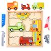Oz Toy Holz-Balance-Bild-Domino-Puzzle Transport, 12 Teile, 1 Stück