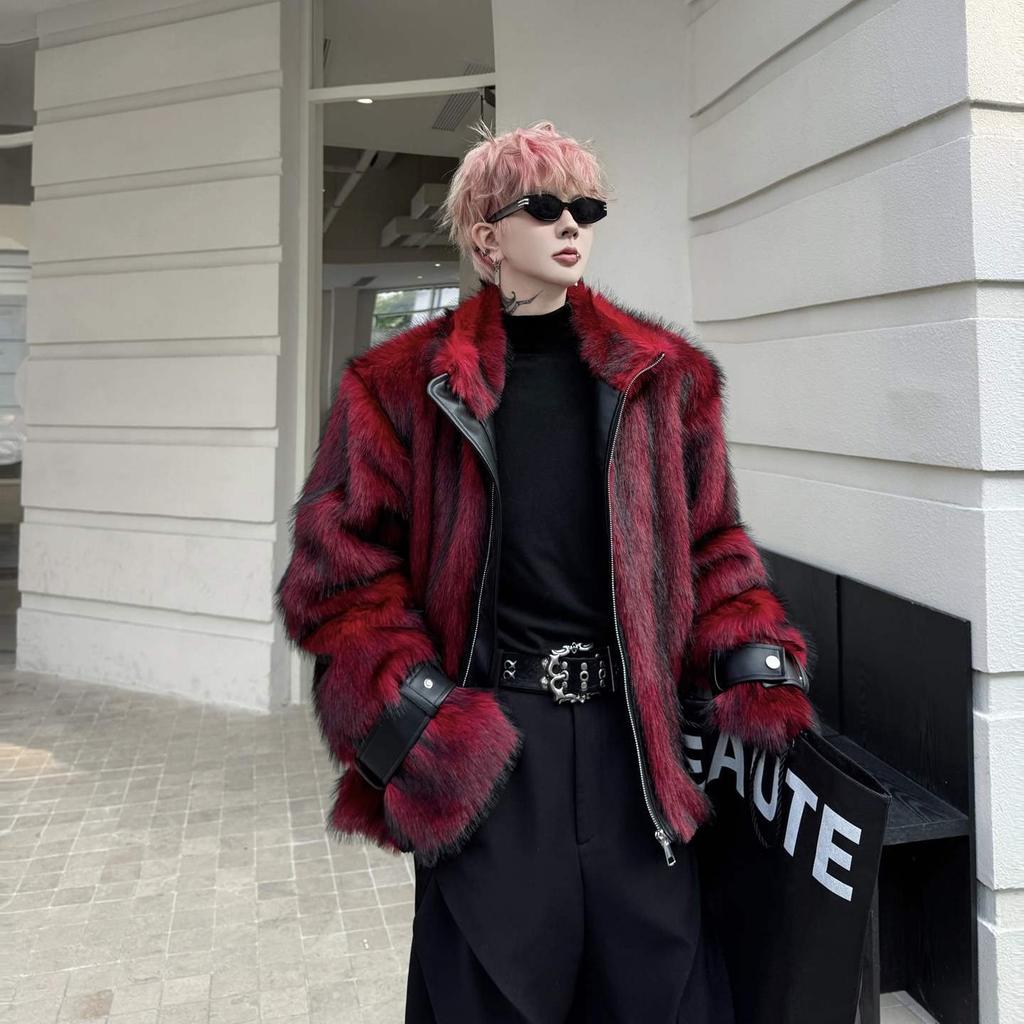 Faux Fox Fur Coat for Men - Oversized Thickened Winter Warm Outerwear