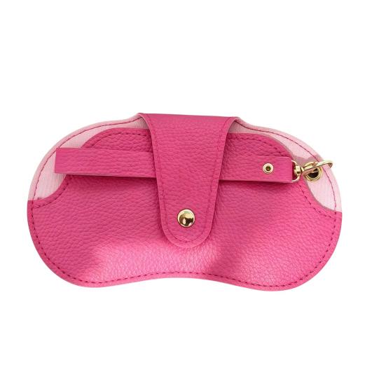 Sunglasses Storage Pouch, Imitation Leather Hanging Glasses Case with Carabiner, Portable Eyeglasses Holder for Bag