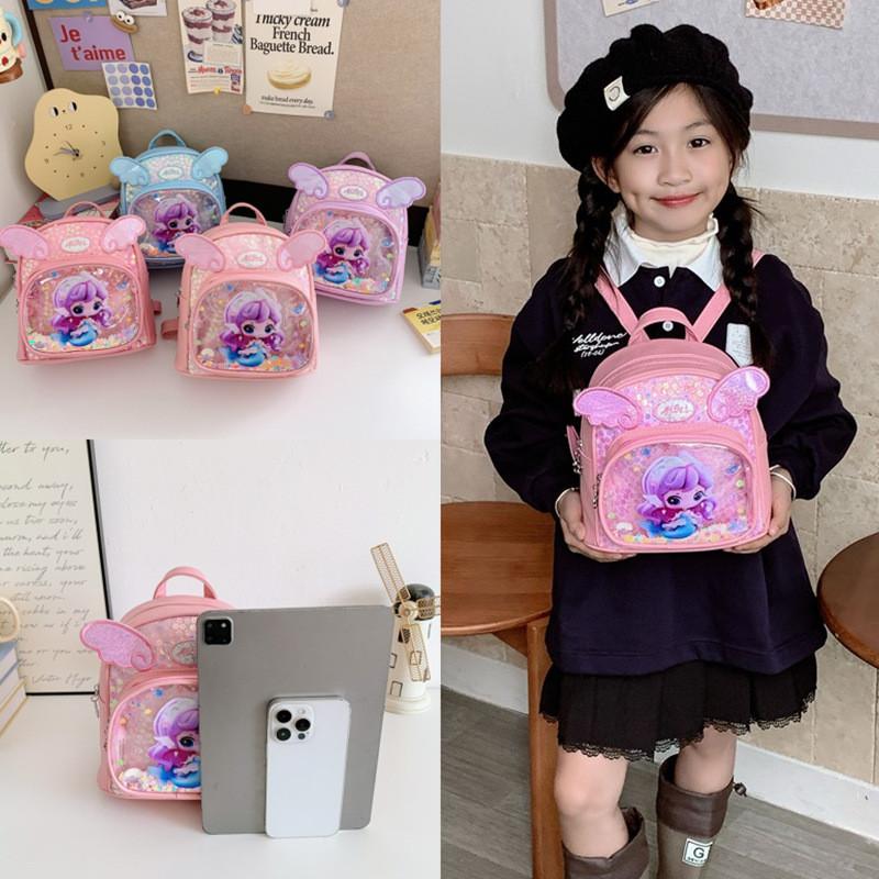 Children Cute Lightweight Backpack With Embroidered Cartoon Design For Daycare
