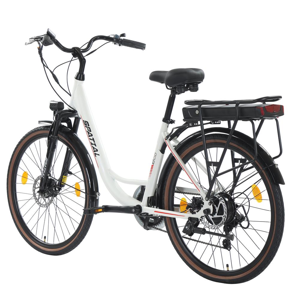 SPATIAL Shiny Electric Bicycle With TowSeat 350W Motor 36V13Ah Battery 26 Inch Tires E-Bike Outdoor Riding Electric Bike For Adult