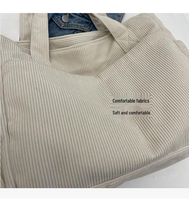 Large Capacity Corduroy Canvas Tote & Crossbody Handbag for Women - Versatile, Fashionable, High-End Shoulder Bag for Commute